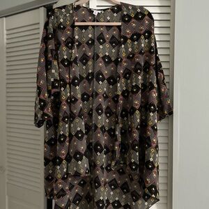 LuLaRoe Multicolor Geometric Kimono